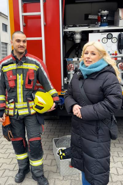 Nicole Walter-Mundt bei der Hauptwache Feuerwehr Oranienburg